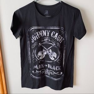 Zion Rootswear Johnny Cash black graphic tee